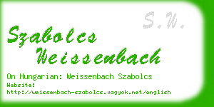 szabolcs weissenbach business card